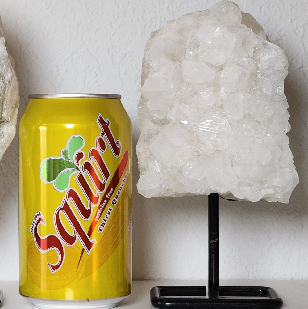 White Quartz Crystal On Stand Accent Decor